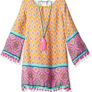 Counting Daisies Girls Turquoise/Pink Shift Dress